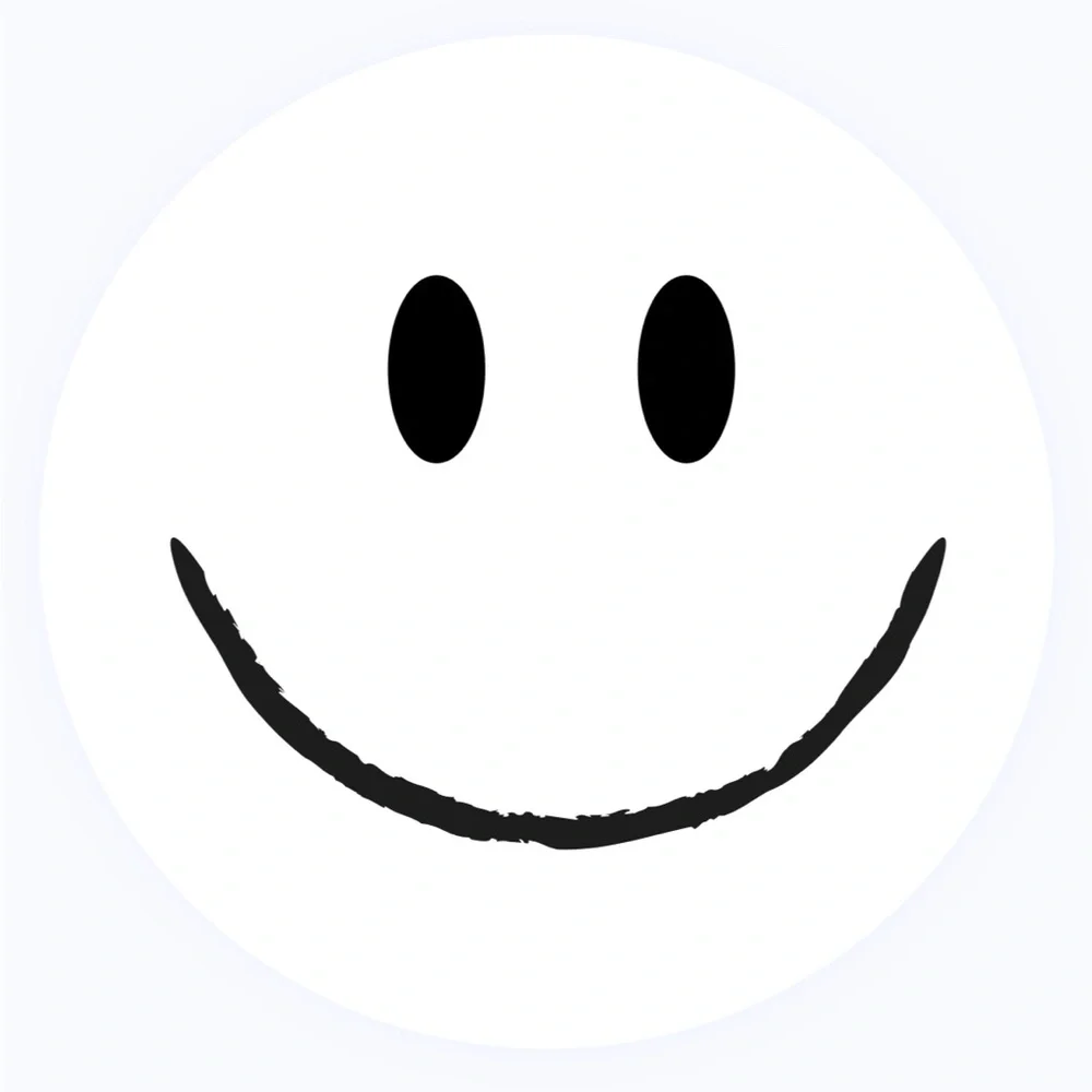 30 STICKERS - 2” ROUND - SMILE